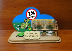 Urodzinowy stojak Ławeczka znak - zwolnij  (P1005W18)